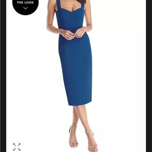 Dress the Population Cobalt Blue Sweetheart Midi Dress - NWT